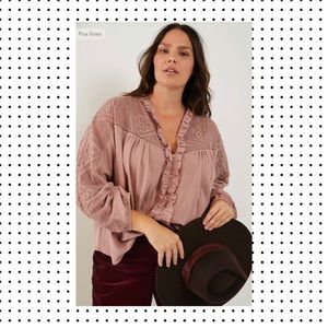 Anthropologie - Stephine Lace Buttondown 16W